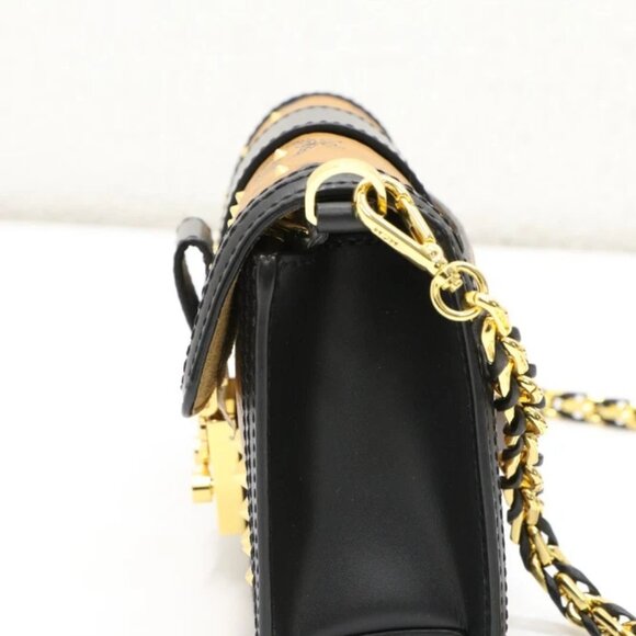 MCM Visetos Monogram Studded Mini Tracy Crossbody Bag Cognac - Picture 9 of 10